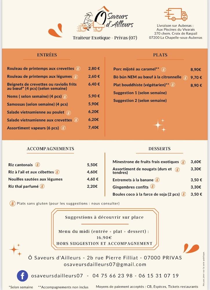 Ô Saveurs d'Ailleurs - Menu Image 1